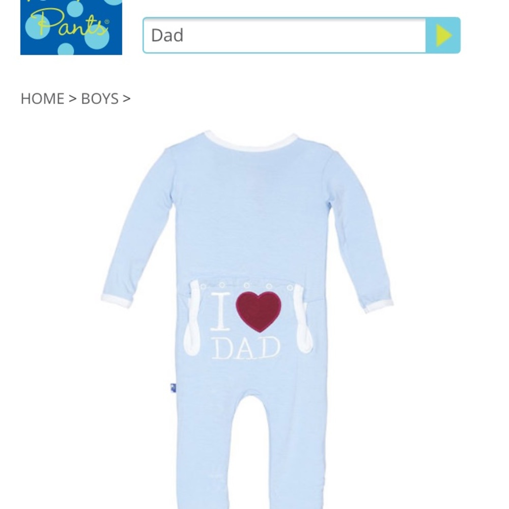 COPY - Kickee pants size 5 onesie I love dad